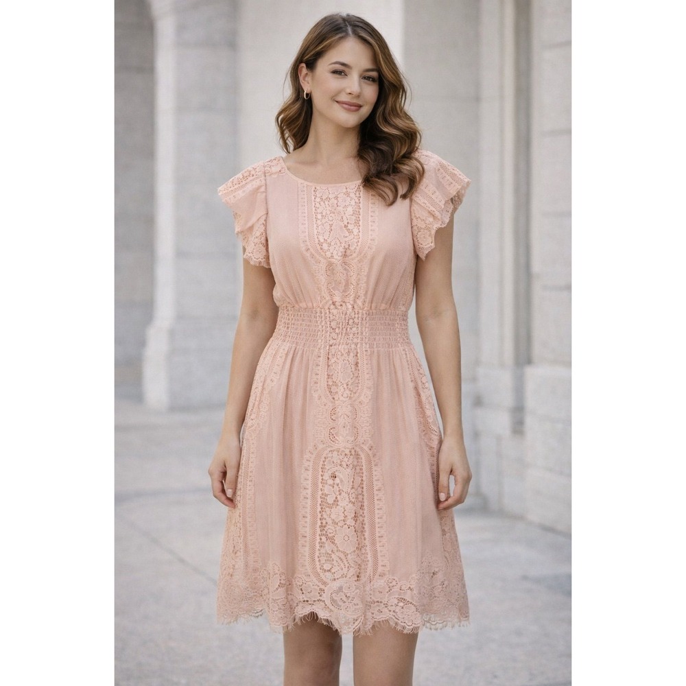 Pinky Lace dress (small) Pink lace dress